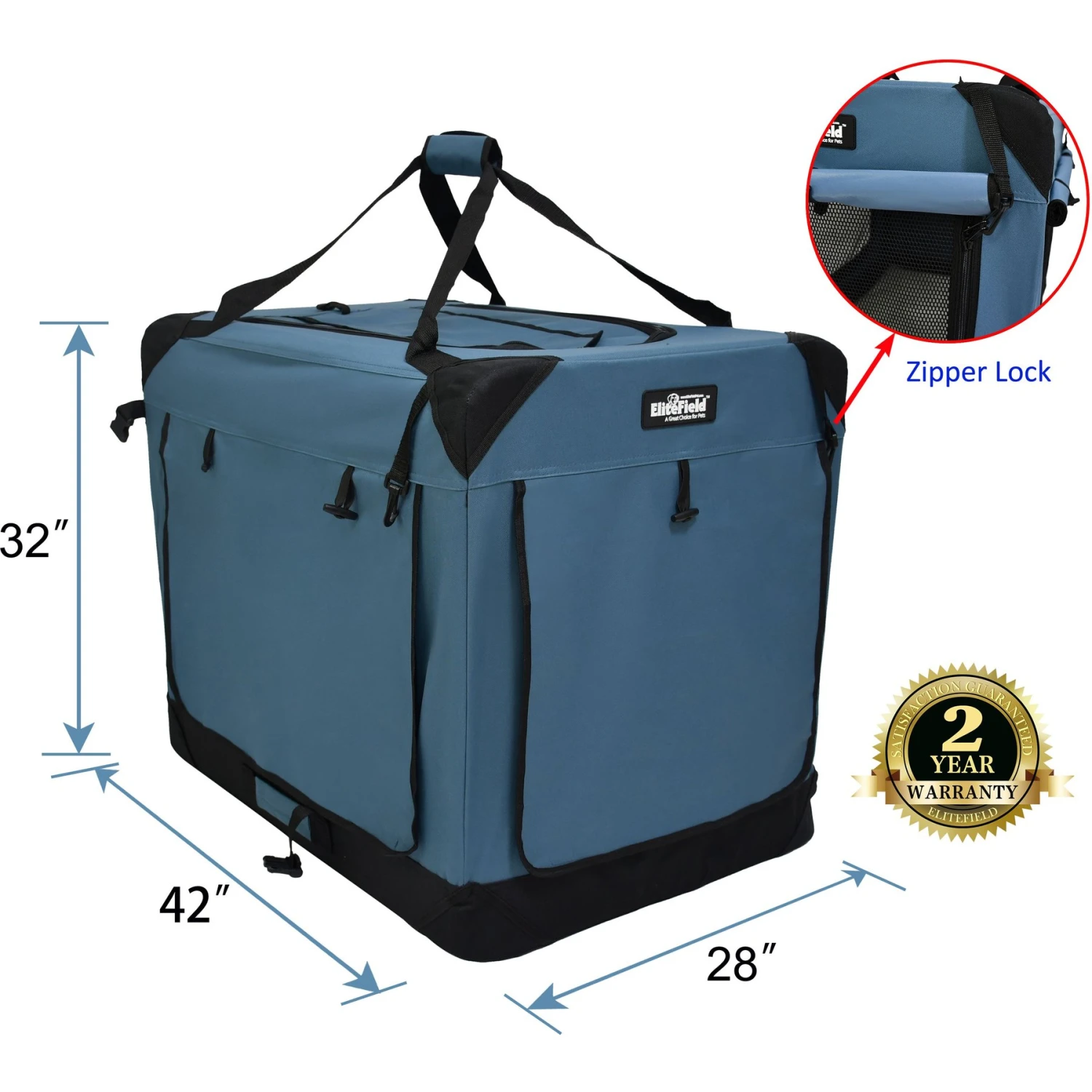 EliteField 4-Door Collapsible Soft-Sided Dog Crate 2 EliteField 4-Door Collapsible Soft-Sided Dog Crate - Image 2