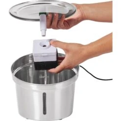 Frisco Stainless Steel Cactus & Leaf Dog & Cat Fountain -Pet Care Sales 355814 PT3. AC SS1800 V1665173922