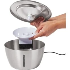 Frisco Stainless Steel Heart Dog & Cat Fountain -Pet Care Sales 355816 PT3. AC SS1800 V1665174172