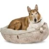 Bark And Slumber Round Cloud Bolster Dog Bed With Removable Cover