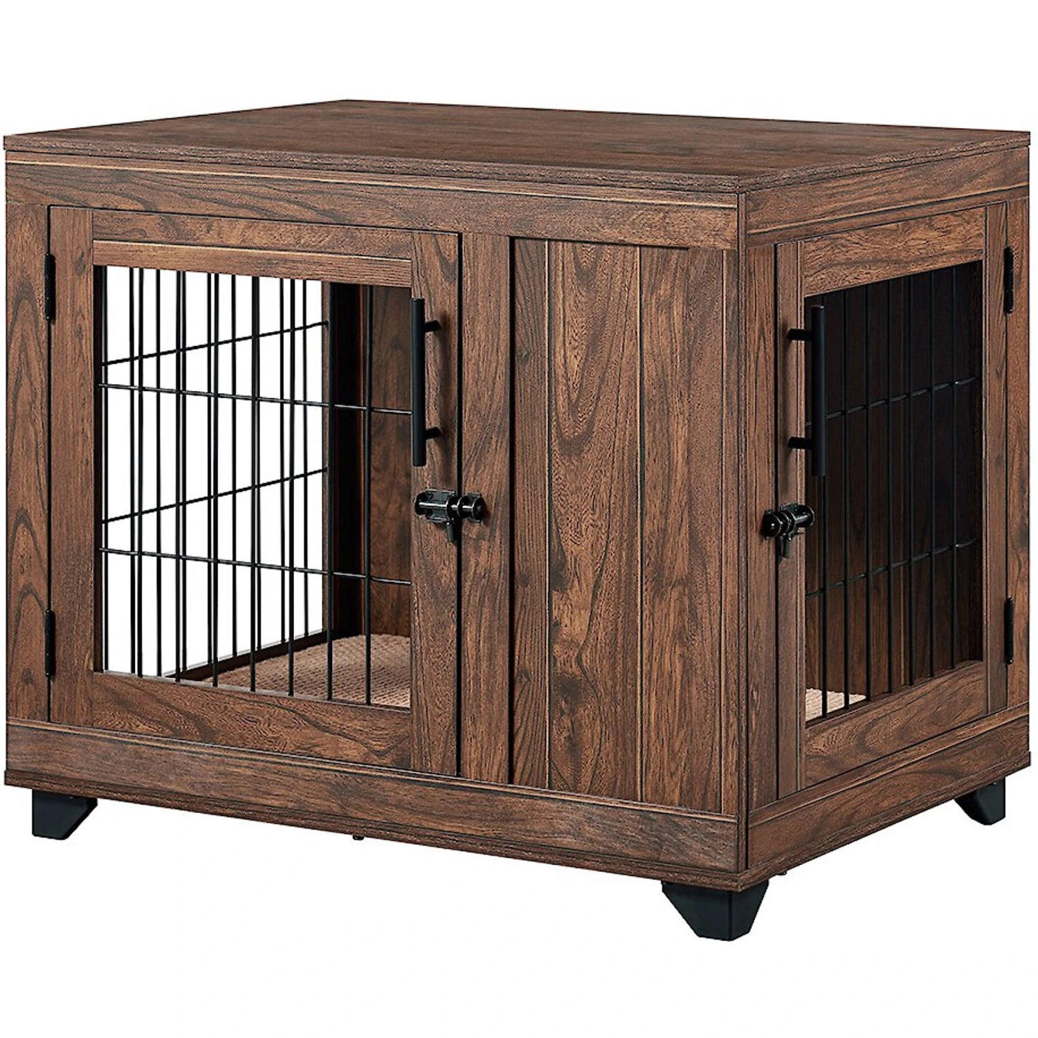 Unipaws Wooden Wire Furniture End Table Dog Crate, Walnut 2 Unipaws Wooden Wire Furniture End Table Dog Crate, Walnut - Image 2