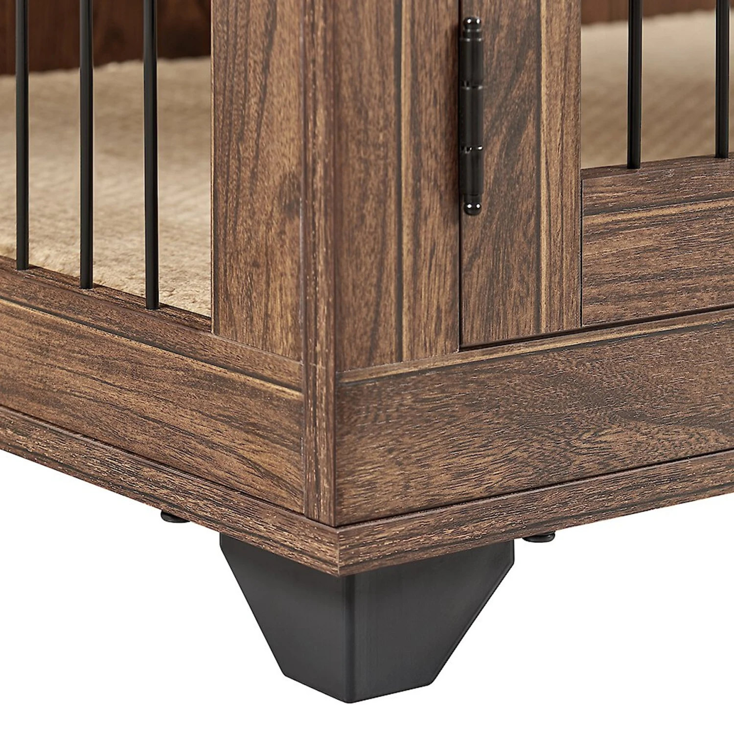 Unipaws Wooden Wire Furniture End Table Dog Crate, Walnut 6 Unipaws Wooden Wire Furniture End Table Dog Crate, Walnut - Image 6