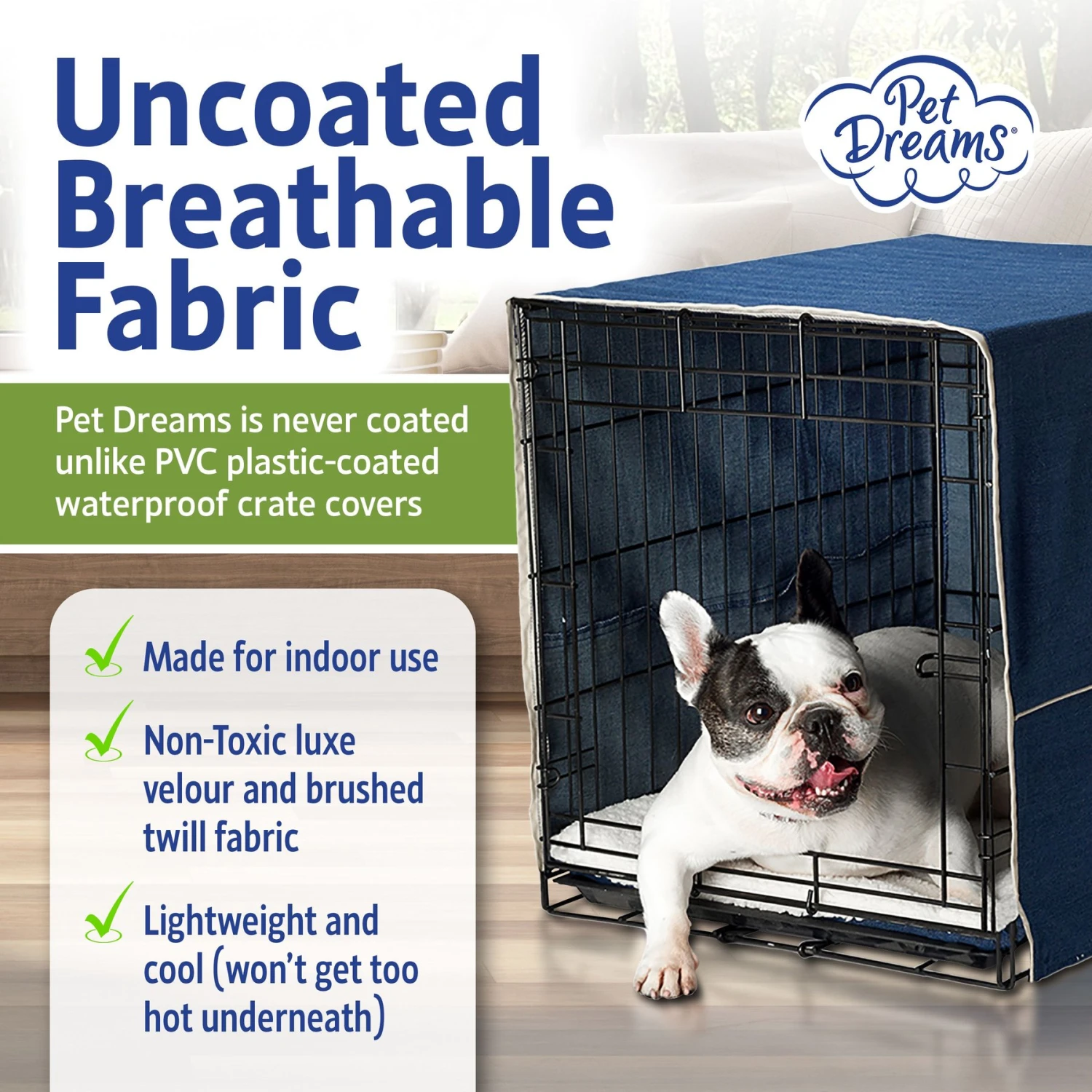Pet Dreams Double Door Dog Crate Cover 3 Pet Dreams Double Door Dog Crate Cover - Image 3
