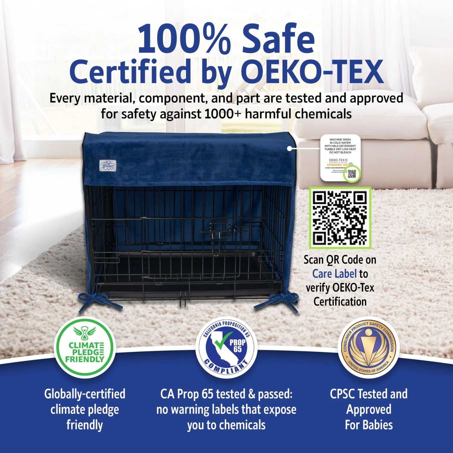 Pet Dreams Double Door Dog Crate Cover 4 Pet Dreams Double Door Dog Crate Cover - Image 4