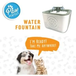 PawPerfect Cat & Dog Water Fountain, White -Pet Care Sales 365301 PT2. AC SS1800 V1644876272