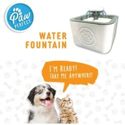 PawPerfect Cat & Dog Water Fountain, White -Pet Care Sales 365301 PT8. AC SS1800 V1643927833