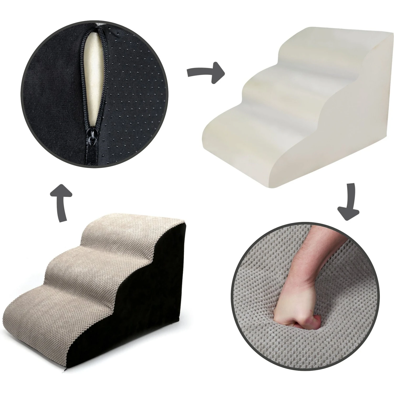 Pet Parade 3 Tier Step Up Pup Dog & Cat Stairs 4 Pet Parade 3 Tier Step Up Pup Dog & Cat Stairs - Image 4