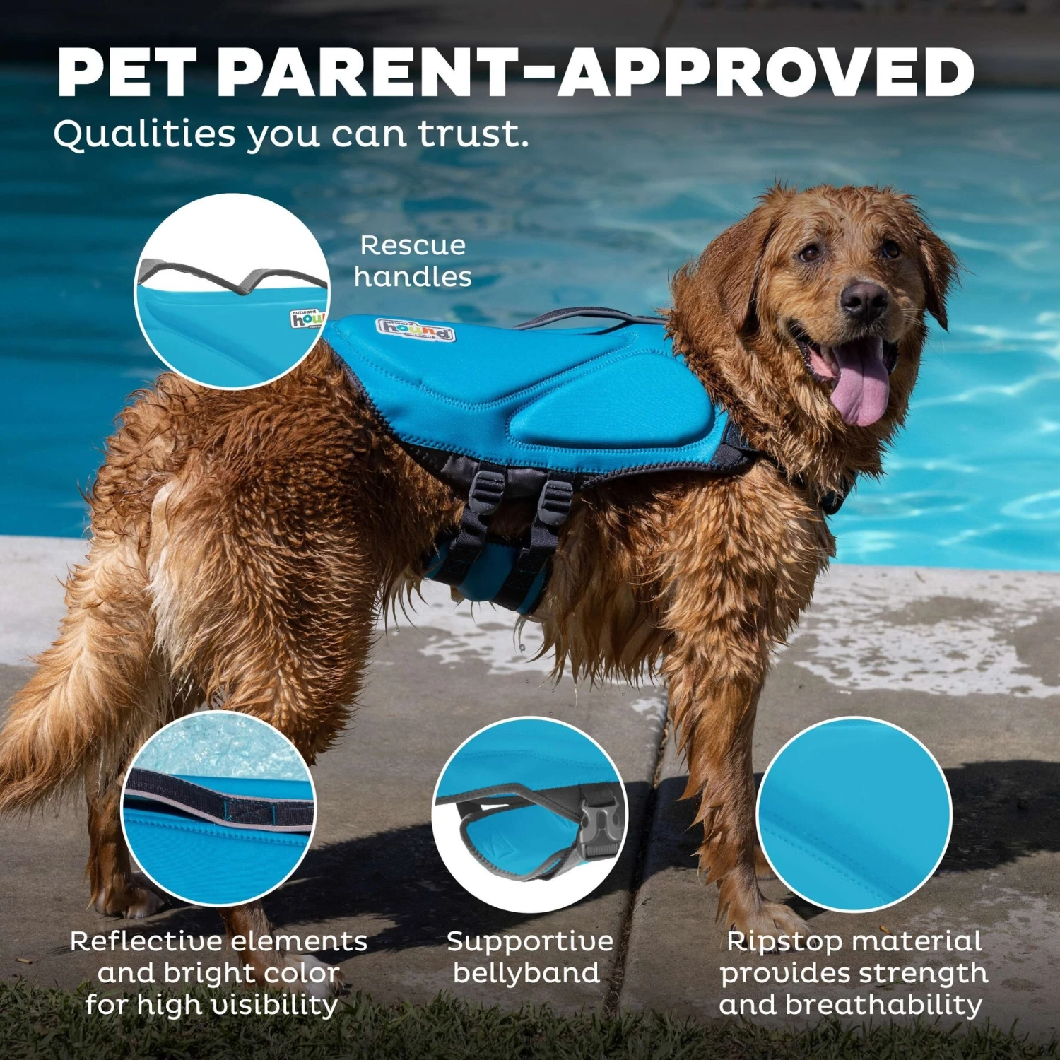 Outward Hound Dawson Swim Dog Life Jacket 5 Outward Hound Dawson Swim Dog Life Jacket - Image 5