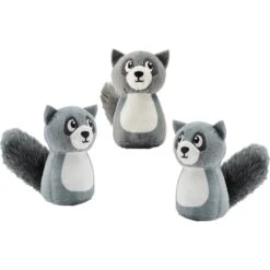Outward Hound Squeakin' Racoon Hide A Puzzle Plush Dog Toy, 3 Count
