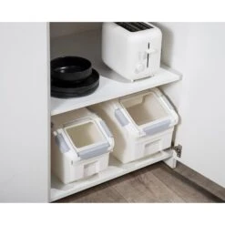Hanamya Pet Food Storage Container With Measuring Cup, White & Gray 10 Hanamya Pet Food Storage Container With Measuring Cup, White & Gray -Pet Care Sales 511766 PT3. AC SS1800 V1649204867