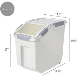 Hanamya Pet Food Storage Container With Measuring Cup, White & Gray 11 Hanamya Pet Food Storage Container With Measuring Cup, White & Gray -Pet Care Sales 511766 PT4. AC SS1800 V1649217730