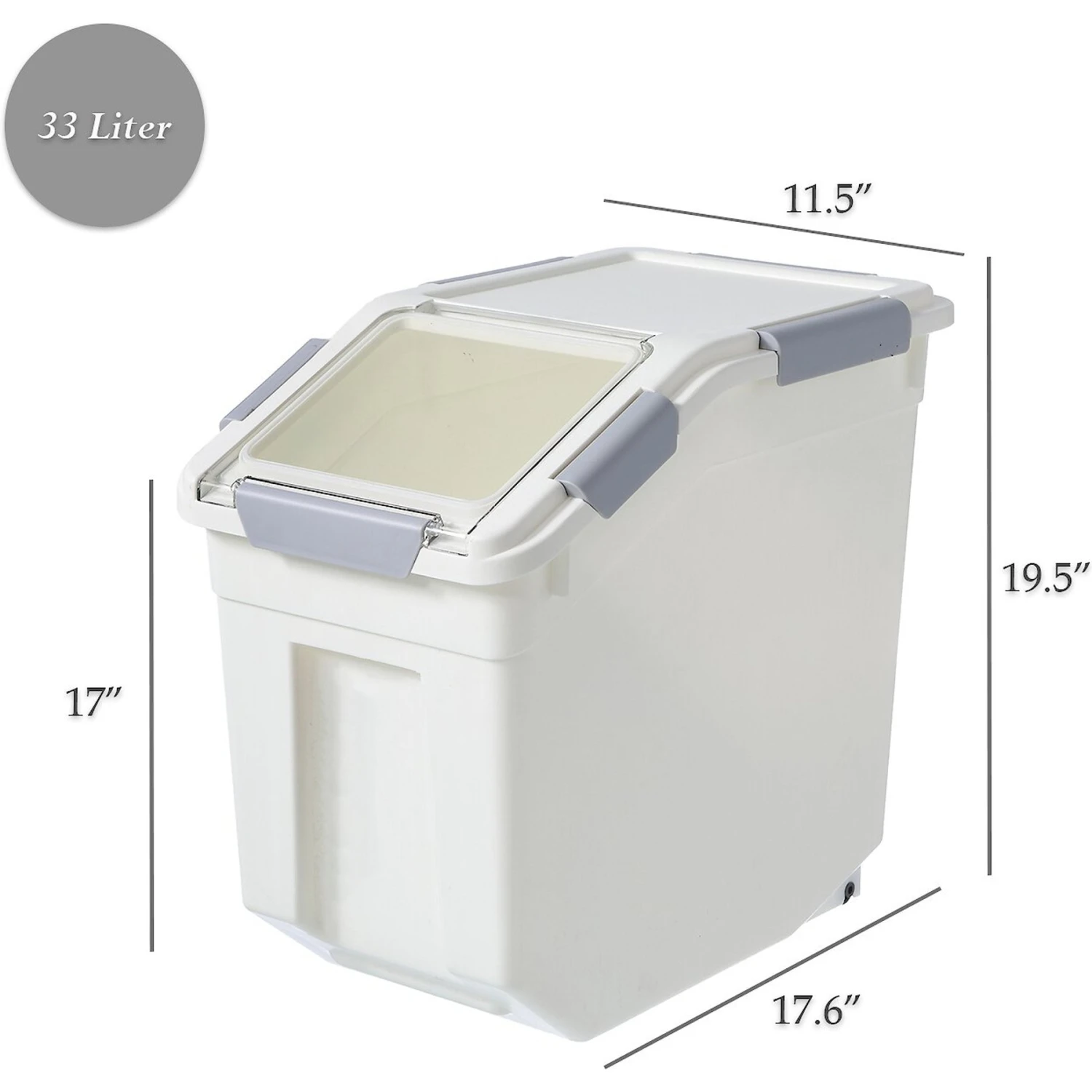 Hanamya Pet Food Storage Container With Measuring Cup, White & Gray 4 Hanamya Pet Food Storage Container With Measuring Cup, White & Gray - Image 4