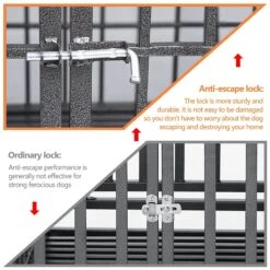 SMONTER Heavy Duty Metal Anxiety Indoor & Outdoor Large Breed Dog Crate, Dark Silver 11 SMONTER Heavy Duty Metal Anxiety Indoor & Outdoor Large Breed Dog Crate, Dark Silver -Pet Care Sales 517206 PT4. AC SS1800 V1650403585