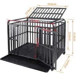 SMONTER Heavy Duty Metal Anxiety Indoor & Outdoor Large Breed Dog Crate, Dark Silver 12 SMONTER Heavy Duty Metal Anxiety Indoor & Outdoor Large Breed Dog Crate, Dark Silver -Pet Care Sales 517206 PT5. AC SS1800 V1650394295