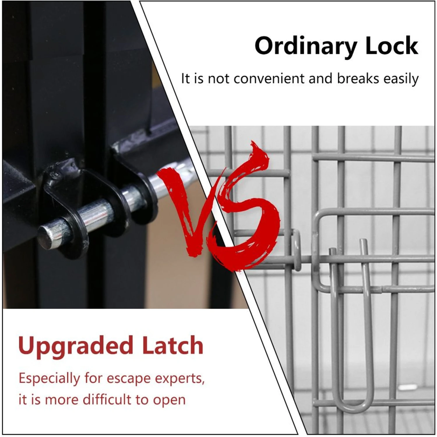 SMONTER Heavy Duty Metal Indoor & Outdoor Medium & Large Breed Dog Crate, Dark Silver 5 SMONTER Heavy Duty Metal Indoor & Outdoor Medium & Large Breed Dog Crate, Dark Silver - Image 5