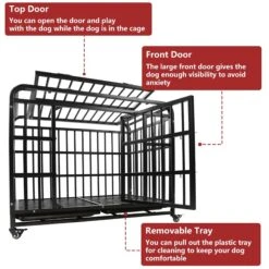 SMONTER Heavy Duty Metal Indoor & Outdoor Medium & Large Breed Dog Crate, Dark Silver 14 SMONTER Heavy Duty Metal Indoor & Outdoor Medium & Large Breed Dog Crate, Dark Silver -Pet Care Sales 517246 PT6. AC SS1800 V1657658362