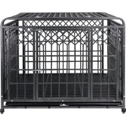 SMONTER Heavy Duty Double Lock Metal Large Breed Dog Crate, Dark Silver -Pet Care Sales 517278 PT5. AC SS1800 V1650393114