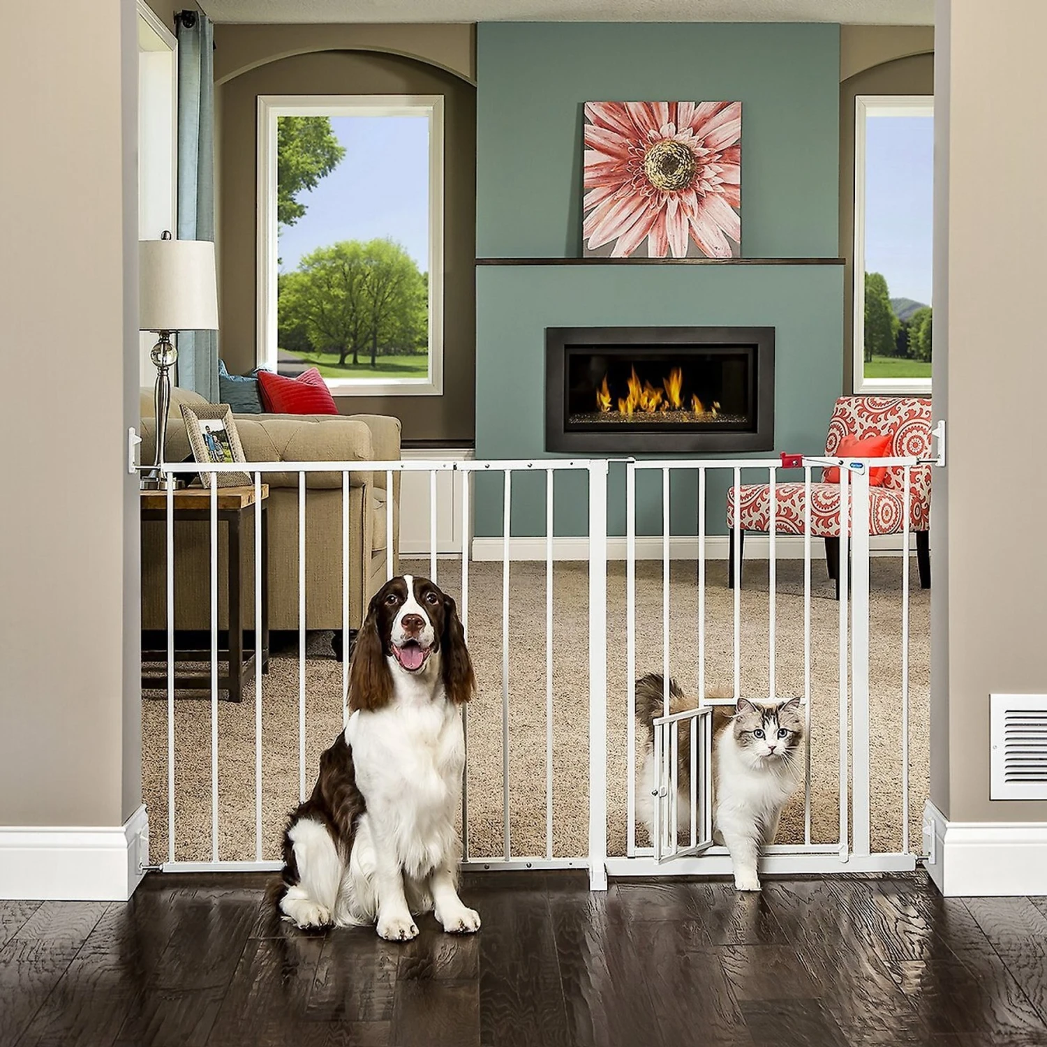 Carlson Pet Products Maxi Walk-Thru Dog Gate With Small Pet Door 1 Carlson Pet Products Maxi Walk-Thru Dog Gate With Small Pet Door