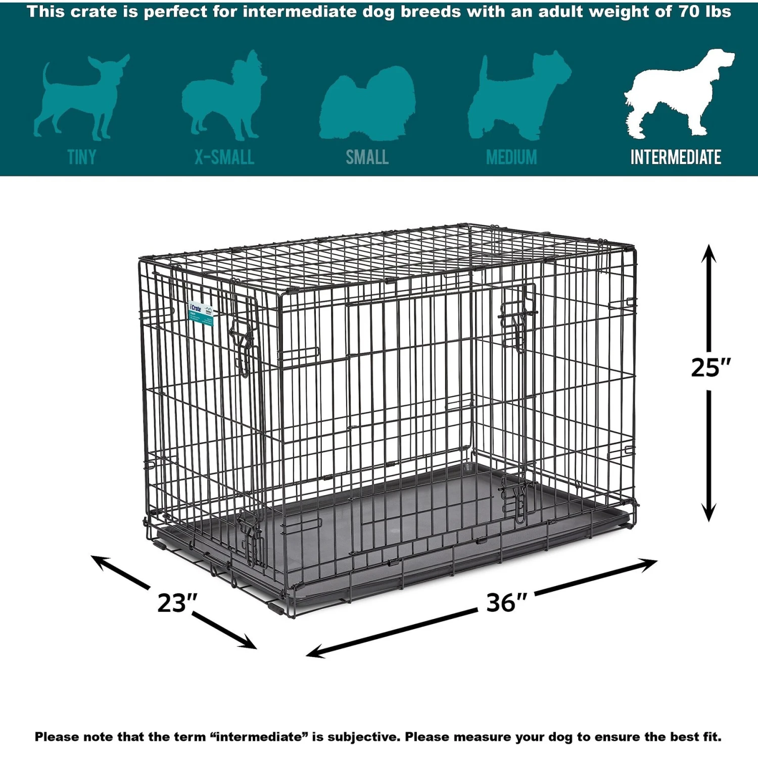 MidWest ICrate Fold & Carry Double Door Collapsible Wire Dog Crate 8 MidWest ICrate Fold & Carry Double Door Collapsible Wire Dog Crate - Image 8