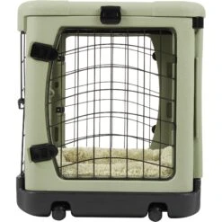 Pet Gear The Other Door Double Door Collapsible Wire Dog Crate & Plush Pad, Sage -Pet Care Sales 64489 PT5. AC SS1800 V1562169793