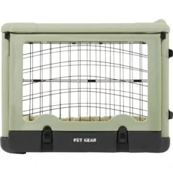 Pet Gear The Other Door Double Door Collapsible Wire Dog Crate & Plush Pad, Sage -Pet Care Sales 64489 PT6. AC SS1800 V1562169850