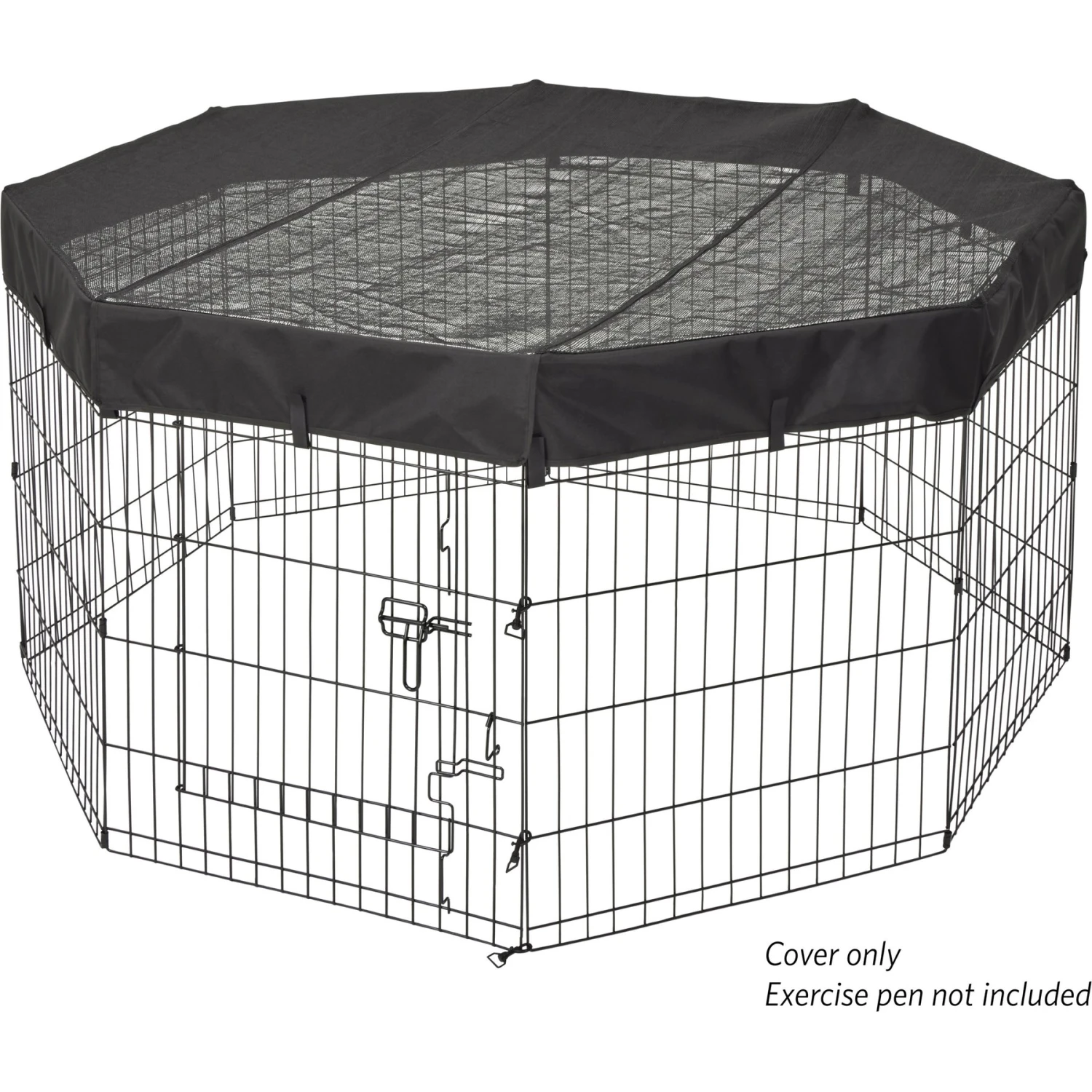 MidWest Exercise Pen Top Fabric Mesh Sunscreen Accessory, Octagonal Configuration, Black 7 MidWest Exercise Pen Top Fabric Mesh Sunscreen Accessory, Octagonal Configuration, Black - Image 7