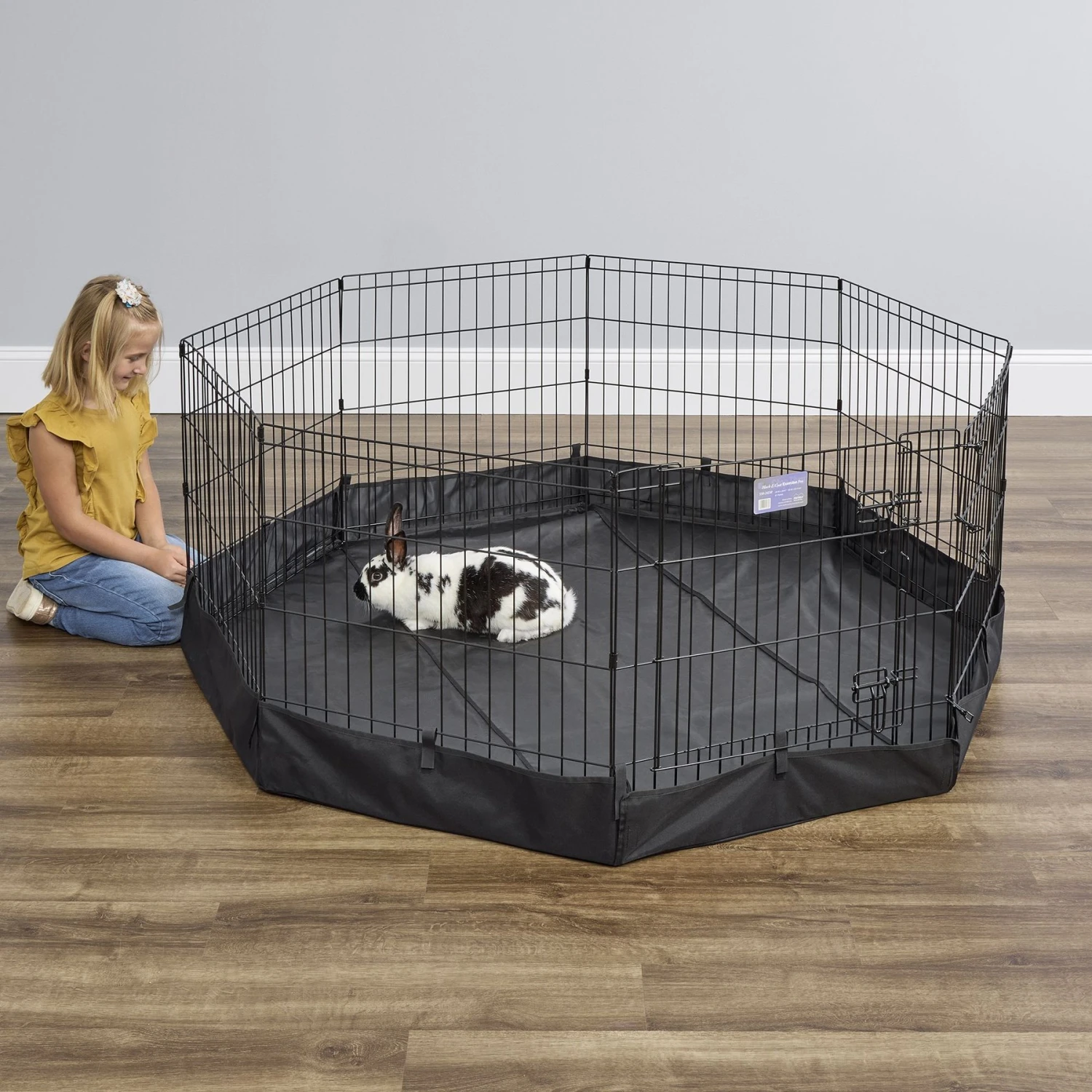 MidWest Canvas Dog Exercise Pen Base Cover Accessory, Octagonal Configuration, Black 2 MidWest Canvas Dog Exercise Pen Base Cover Accessory, Octagonal Configuration, Black - Image 2