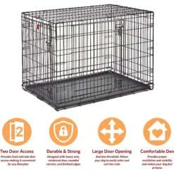 MidWest LifeStages Double Door Collapsible Wire Dog Crate -Pet Care Sales 66304 PT6. AC SS1800 V1647555091