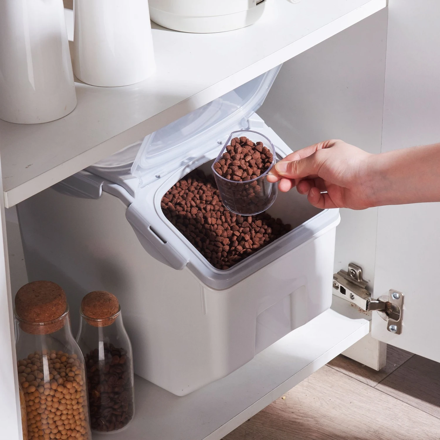 Hanamya Container With Measuring Cup Dog & Cat Food Storage, 2 Count 2 Hanamya Container With Measuring Cup Dog & Cat Food Storage, 2 Count - Image 2