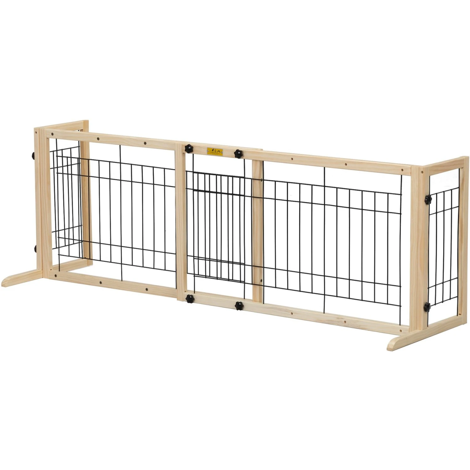 Coziwow 21-in Adjustable Extra Wide Freestanding Dog Gate, Natural Wood 3 Coziwow 21-in Adjustable Extra Wide Freestanding Dog Gate, Natural Wood - Image 3