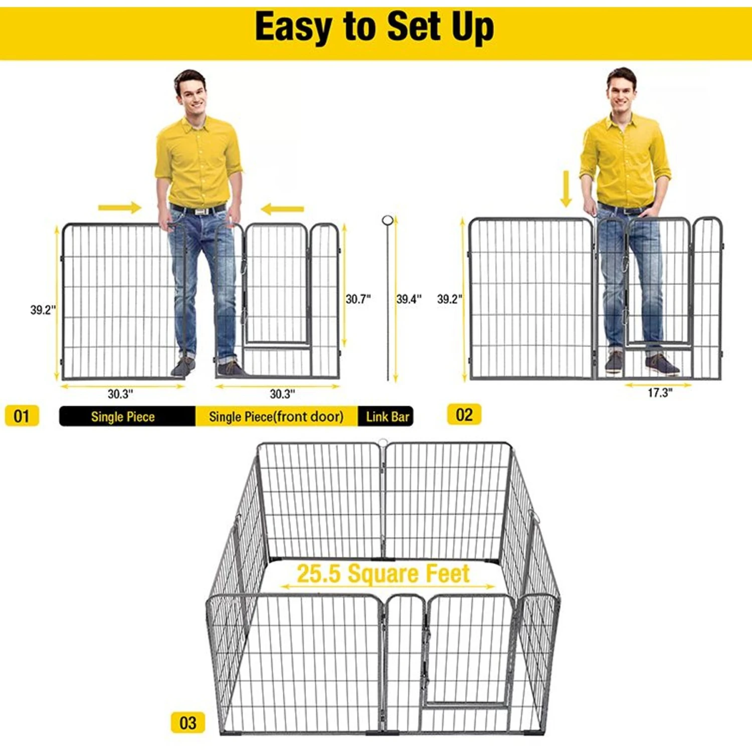 Aivituvin AIR51 Exercise Outdoor & Indoor Portable Dog Playpen, Large 2 Aivituvin AIR51 Exercise Outdoor & Indoor Portable Dog Playpen, Large - Image 2