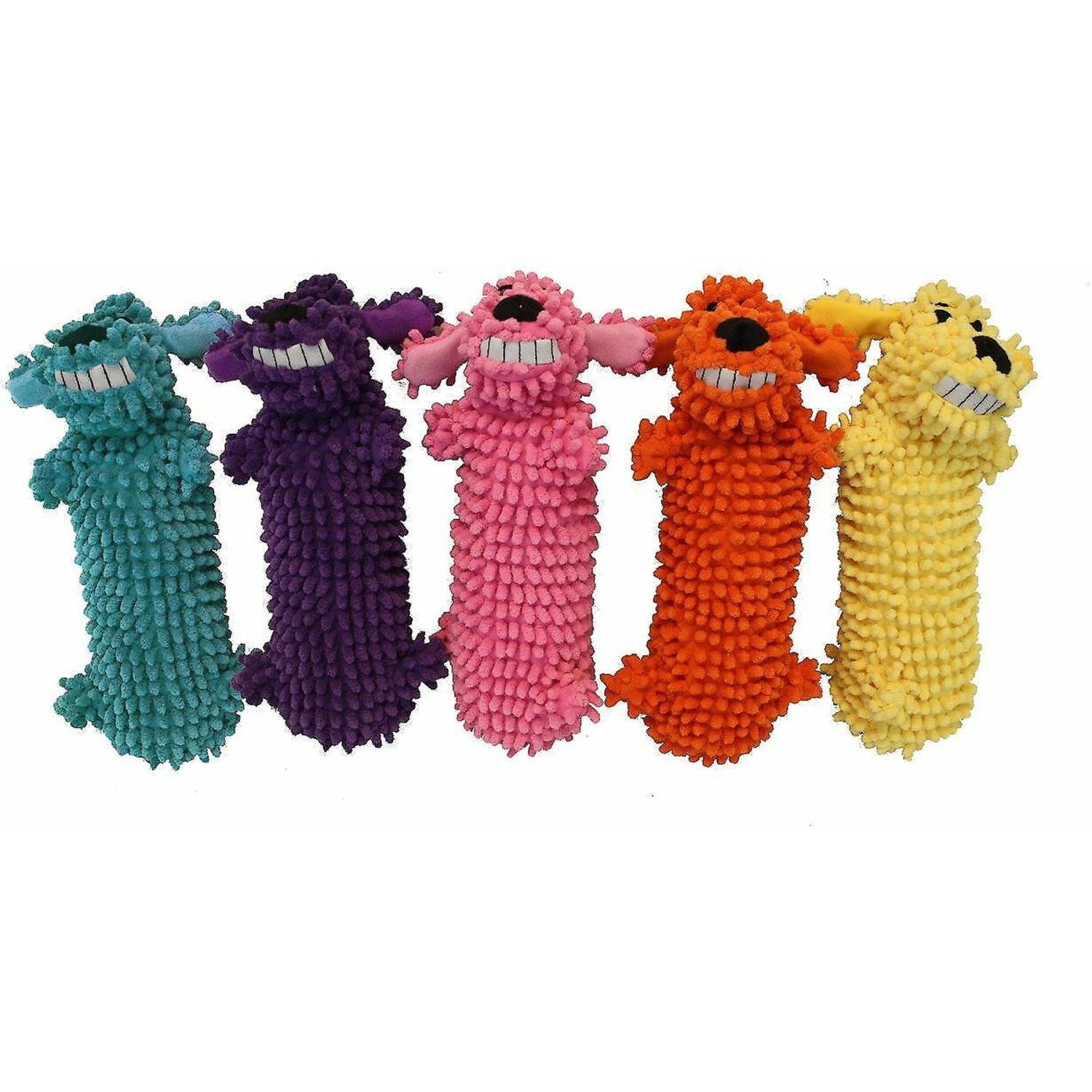 Multipet Loofa Floppy Water Bottle Buddies Squeaky Plush Dog Toy, Color Varies 2 Multipet Loofa Floppy Water Bottle Buddies Squeaky Plush Dog Toy, Color Varies - Image 2