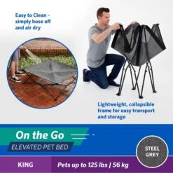 Coolaroo On The Go Elevated Cat & Dog Bed With Removable Cover -Pet Care Sales 696990 PT4. AC SS1800 V1668114932
