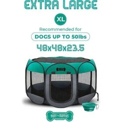 Ruff 'N Ruffus Portable Foldable Cat & Dog Playpen, Carrying Case, & Travel Bowl -Pet Care Sales 711446 PT5. AC SS1800 V1673626568