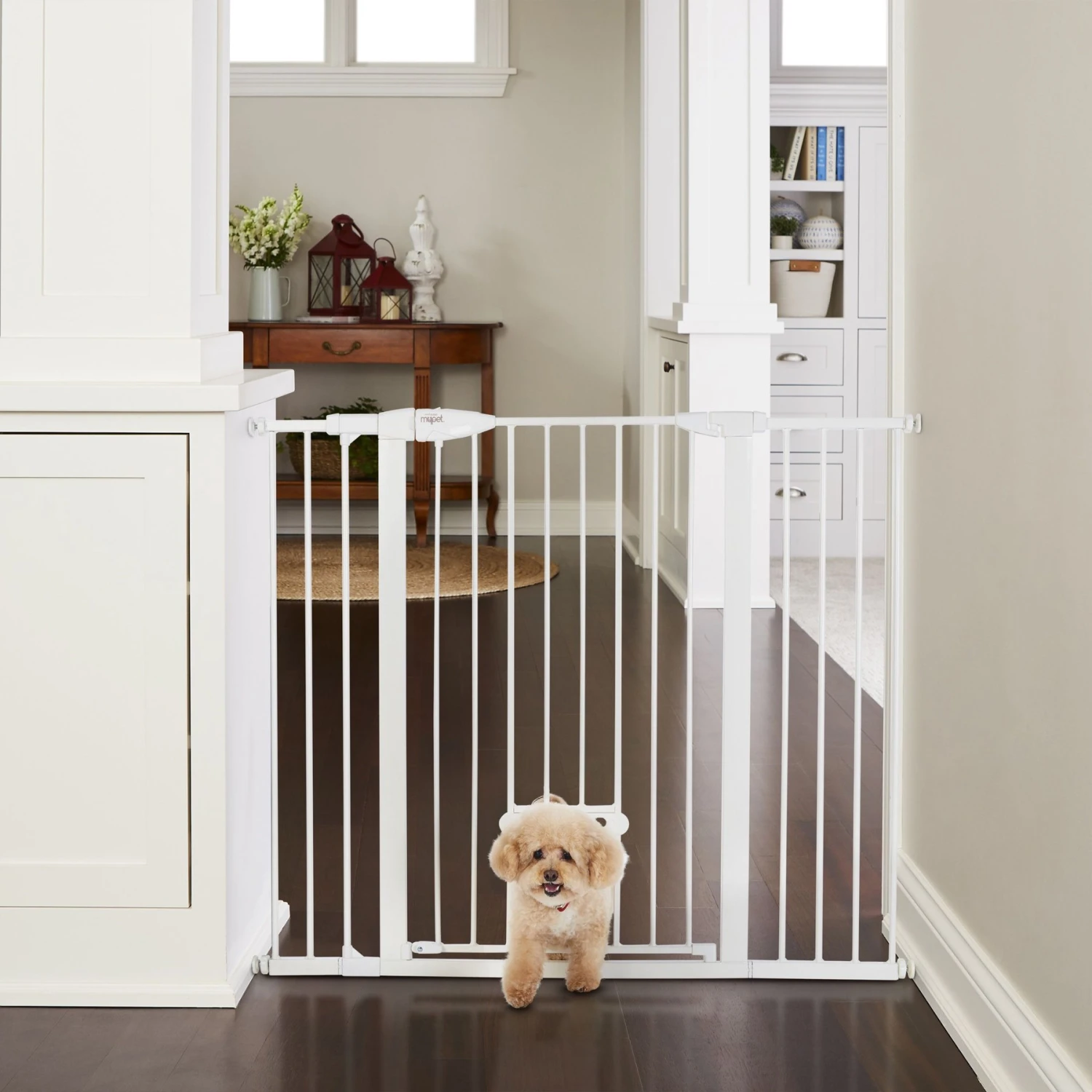 MyPet Extra Tall & Wide Walk Thru Easypass Cat & Dog Gate, White 2 MyPet Extra Tall & Wide Walk Thru Easypass Cat & Dog Gate, White - Image 2