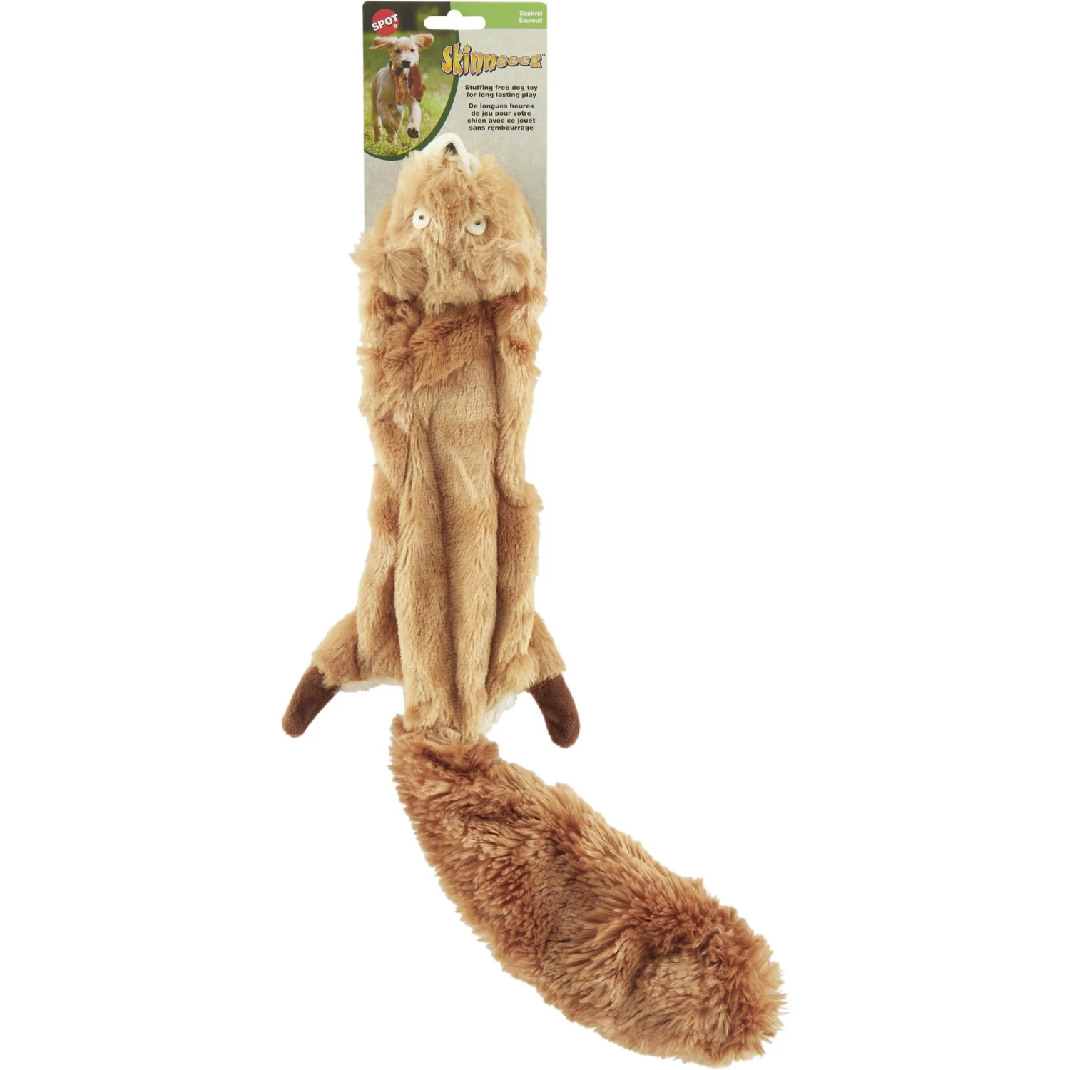 Ethical Pet Skinneeez Forest Series Squirrel Stuffing-Free Squeaky Plush Dog Toy 2 Ethical Pet Skinneeez Forest Series Squirrel Stuffing-Free Squeaky Plush Dog Toy - Image 2