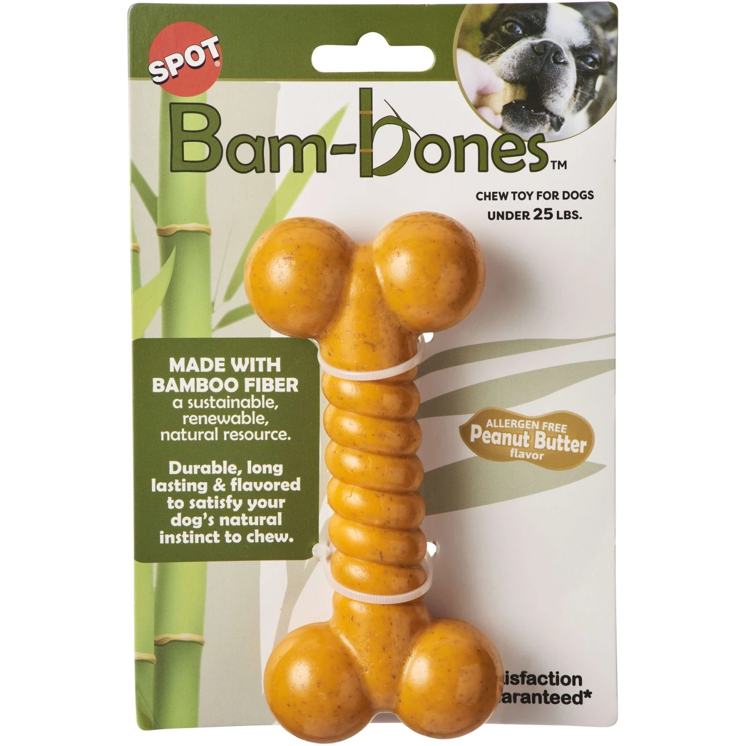 Ethical Pet Bambone Twist Bone Peanut Butter Flavored Dog Chew Toy, Tan 1 Ethical Pet Bambone Twist Bone Peanut Butter Flavored Dog Chew Toy, Tan