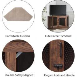 Unipaws Furniture Style Corner Dog Crate -Pet Care Sales 739486 PT3. AC SS1800 V1672161753