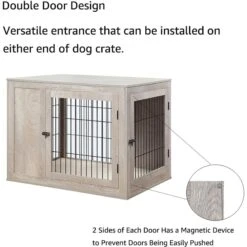 Unipaws Wooden Wire Furniture Style Dog Crate -Pet Care Sales 739542 PT3. AC SS1800 V1672168950