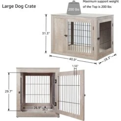 Unipaws Wooden Wire Furniture Style Dog Crate -Pet Care Sales 739542 PT5. AC SS1800 V1672168953