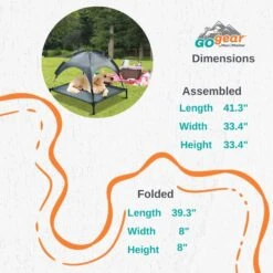 Max & Marlow Go Gear Outdoor Elevated Cat & Dog Bed Mat, Gray, Medium -Pet Care Sales 741902 PT2. AC SS1800 V1674068984