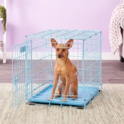 MidWest ICrate Single Door Collapsible Wire Dog Crate, Blue -Pet Care Sales 74292 PT4. AC SS1800 V1562173093