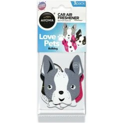 Aroma Car Love Pets Series Bulldog Air Fresheners & Dog Deodorizer, 3 Count