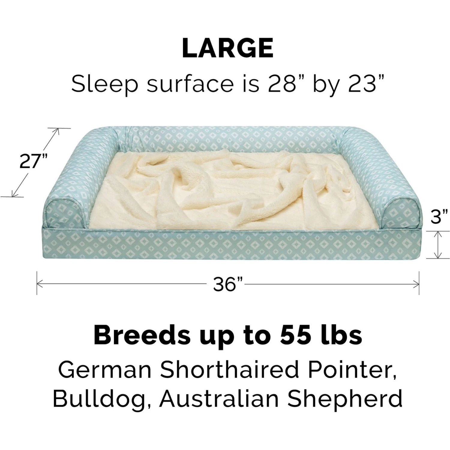 FurHaven Plush Fur & Diamond Print Nest-Top Cooling Gel Sofa Cat & Dog Bed 2 FurHaven Plush Fur & Diamond Print Nest-Top Cooling Gel Sofa Cat & Dog Bed - Image 2