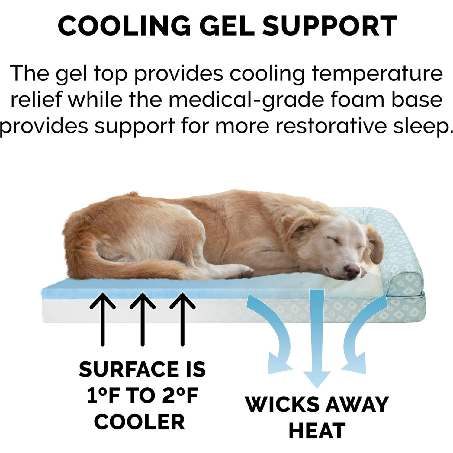 FurHaven Plush Fur & Diamond Print Nest-Top Cooling Gel Sofa Cat & Dog Bed 5 FurHaven Plush Fur & Diamond Print Nest-Top Cooling Gel Sofa Cat & Dog Bed - Image 5