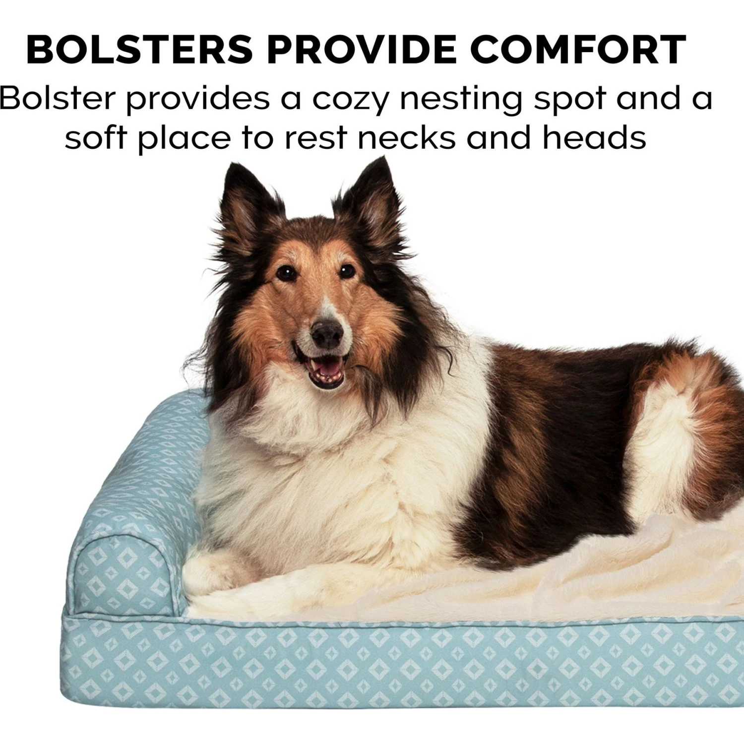 FurHaven Plush Fur & Diamond Print Nest-Top Cooling Gel Sofa Cat & Dog Bed 6 FurHaven Plush Fur & Diamond Print Nest-Top Cooling Gel Sofa Cat & Dog Bed - Image 6