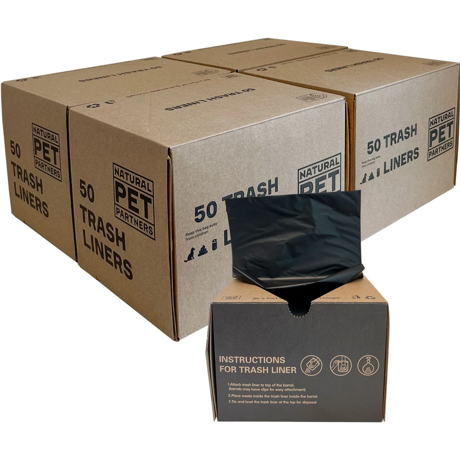 Natural Pet Partners 13-gallon Trash Can Liners Dog Waste Bags, 4 Rolls, 200 Count 1 Natural Pet Partners 13-gallon Trash Can Liners Dog Waste Bags, 4 Rolls, 200 Count