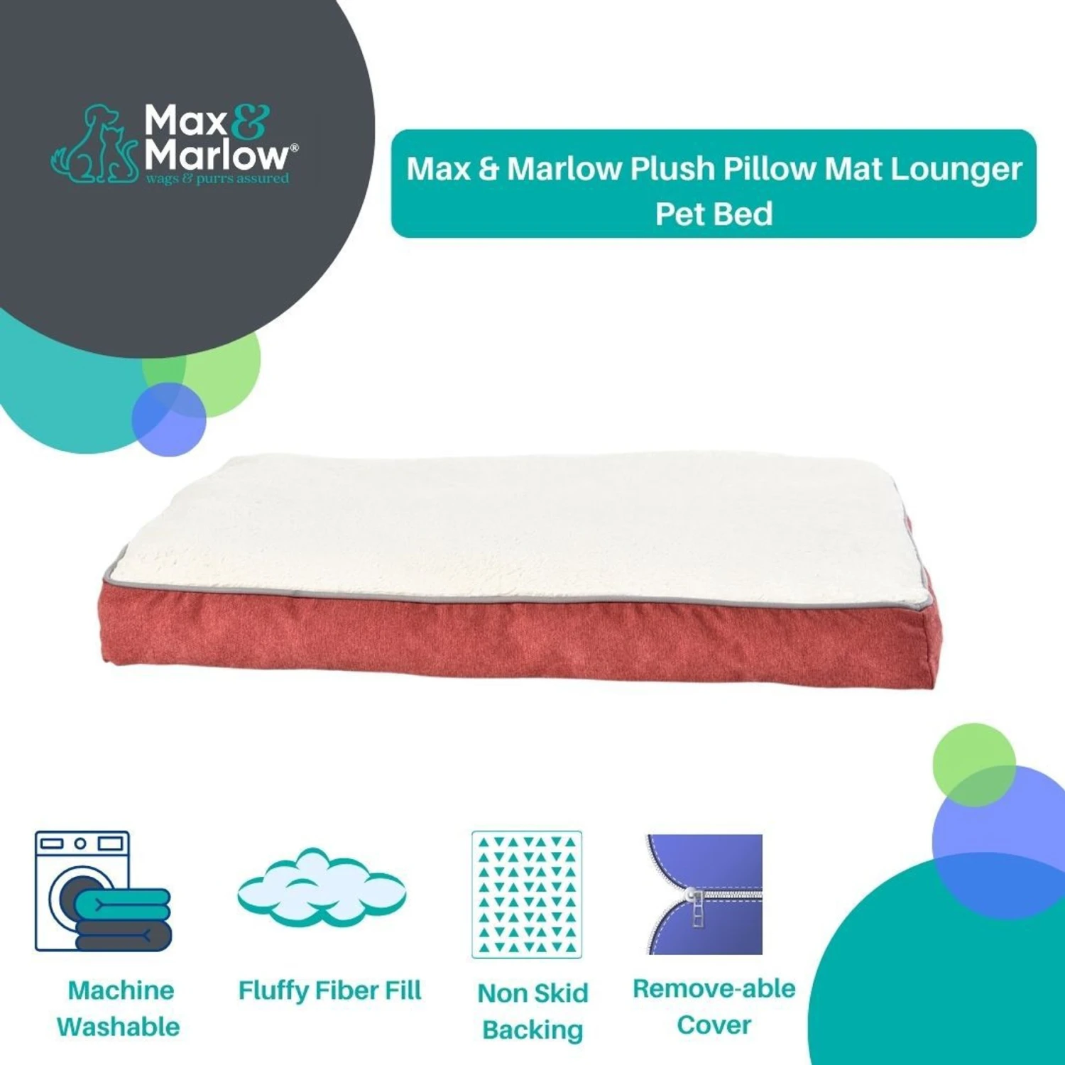 Max & Marlow Plush Mat Lounger Cat & Dog Bed 2 Max & Marlow Plush Mat Lounger Cat & Dog Bed - Image 2