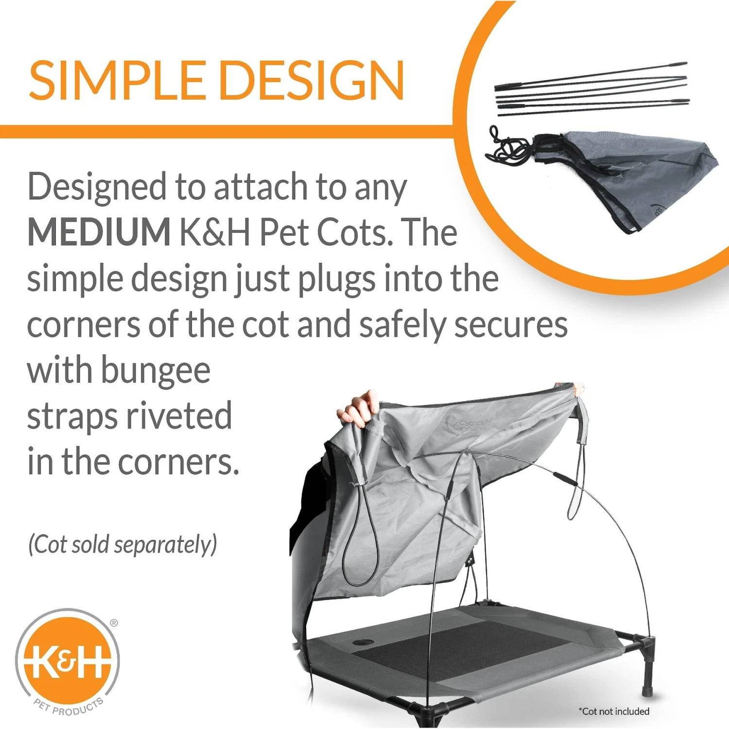 K&H Pet Products Canopy Add On For Elevated Dog Bed 3 K&H Pet Products Canopy Add On For Elevated Dog Bed - Image 3