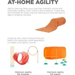 Outward Hound Zip & Zoom Closed Tunnel Chute Attachment With Metal Stakes Dog Agility Kit, Orange -Pet Care Sales 786494 PT2. AC SS1800 V1682628790